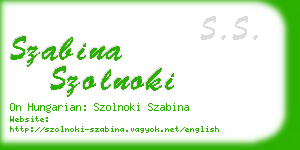 szabina szolnoki business card